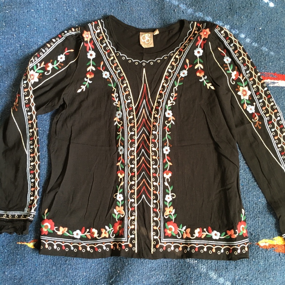 Anthropologie Embroidered Blouse